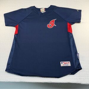 Majestic Men’s Cleveland Indians Navy and Red Jersey Size L